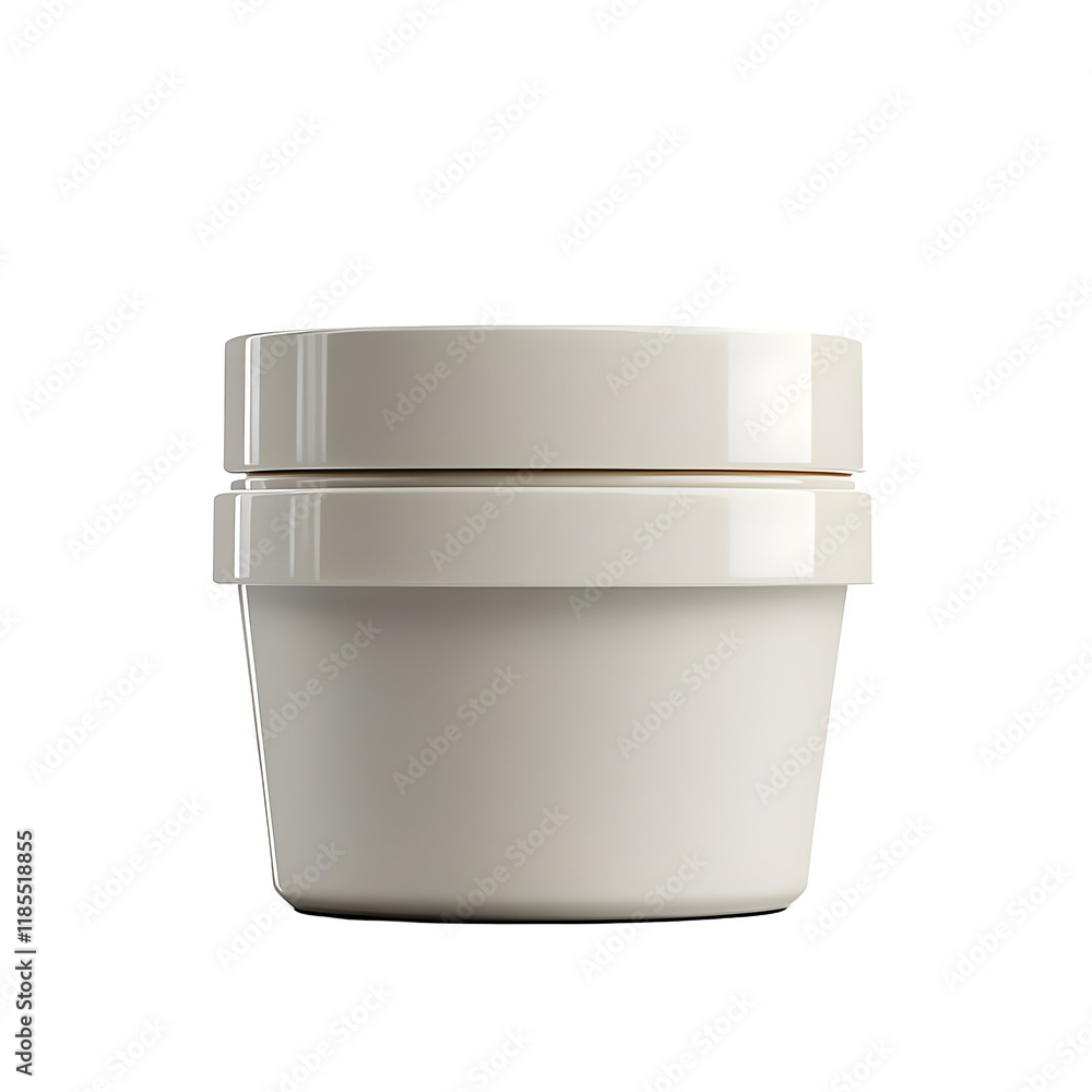 White Plastic Jar with Lid Isolated on Transparent Background White Plastic Jar with Lid Isolated on Transparent Background