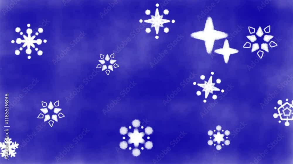 雪の結晶のかわいいイラスト動画素材 雪の結晶のかわいいイラスト動画素材