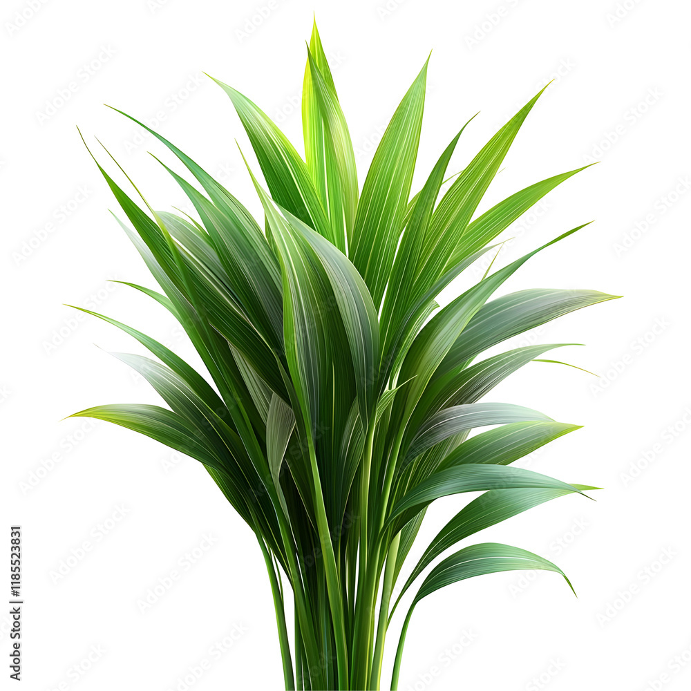 Fototapeta premium Green Plant Leaves Isolated on a Transparent Background