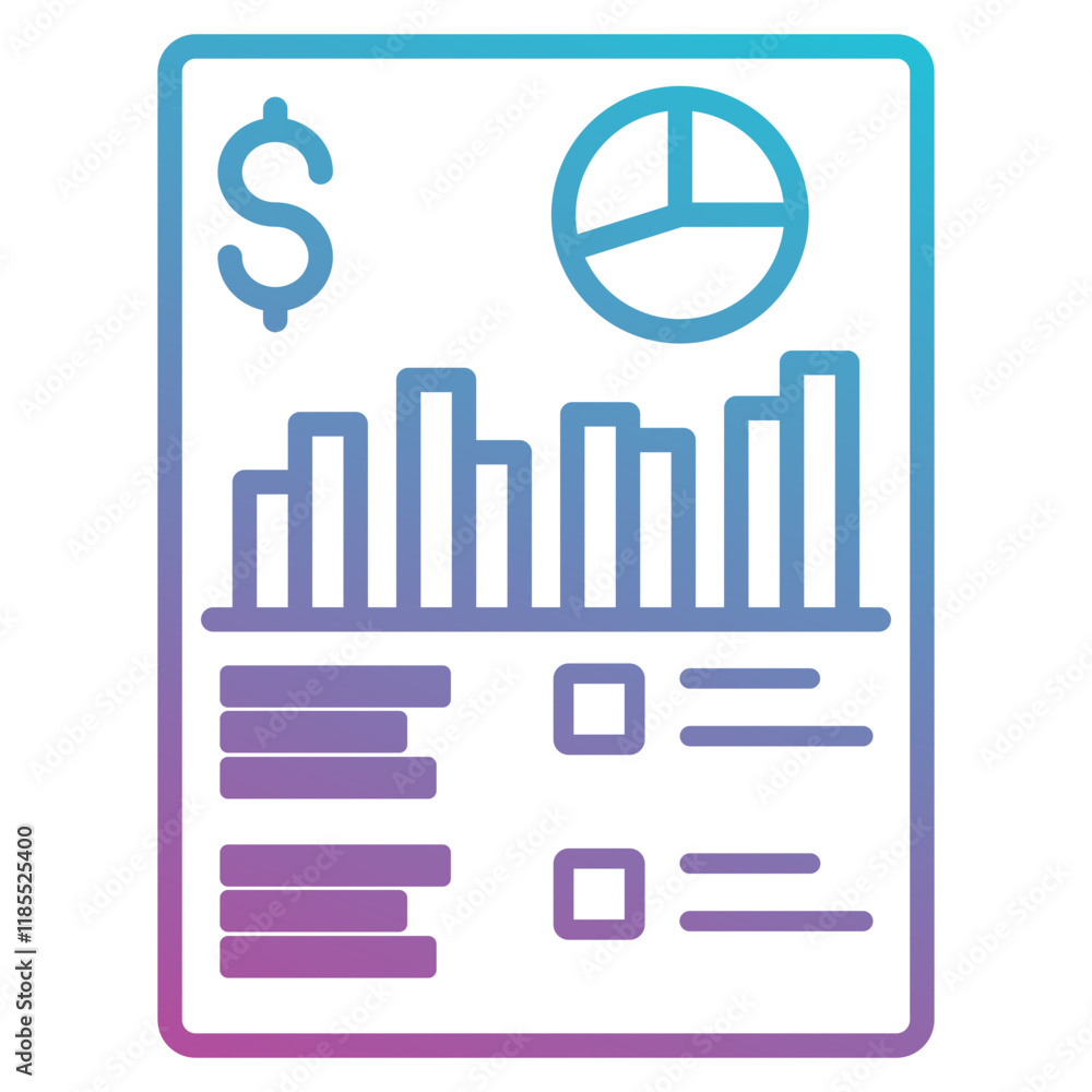 Financial statements icon element for design Financial statements icon element for design
