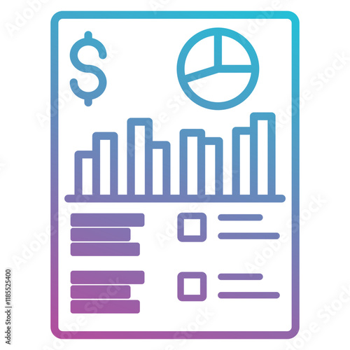 Financial statements icon element for design