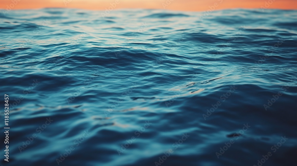 Naklejka premium Ocean Waves: Serene Seascape at Sunset