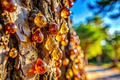 Chios mastic tears: Pure resin drops harvested from ancient Greek mastic trees. photo