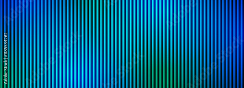 Iridescent ribbed glass background. Blue green frosted reeded wallpaper. Colored corrugated glass texture for door, window, rooftop. Wavy striped blurry surface overlay. Vector