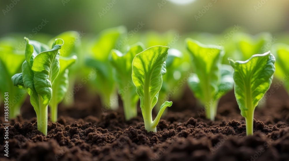 lettuce seedlings emerging from the soil lettuce seedlings emerging from the soil