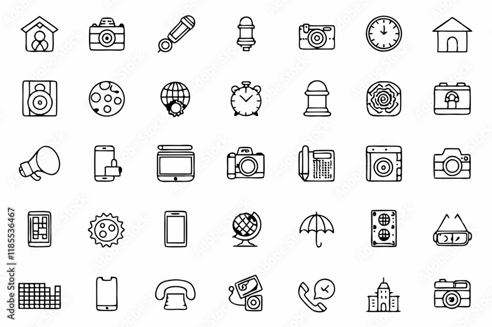 Set of icons outline icons Set of icons outline icons