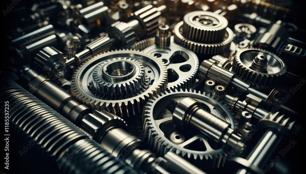 Intricate mechanical gears, Close-up of watch mechanism, Metallic cogs and wheels, Precision engineering, Steampunk aesthetics, Clockwork internals, Monochromatic tones, Macro photography, Interlockin Intricate mechanical gears, Close-up of watch mechanism, Metallic cogs and wheels, Precision engineering, Steampunk aesthetics, Clockwork internals, Monochromatic tones, Macro photography, Interlockin