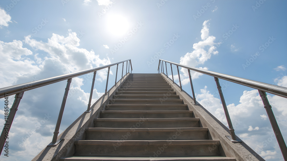 Fototapeta premium Stairway to Heaven. Career Growth. Achieving Goals