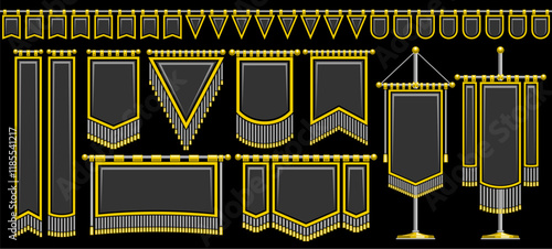 Vector Medieval Flag Set