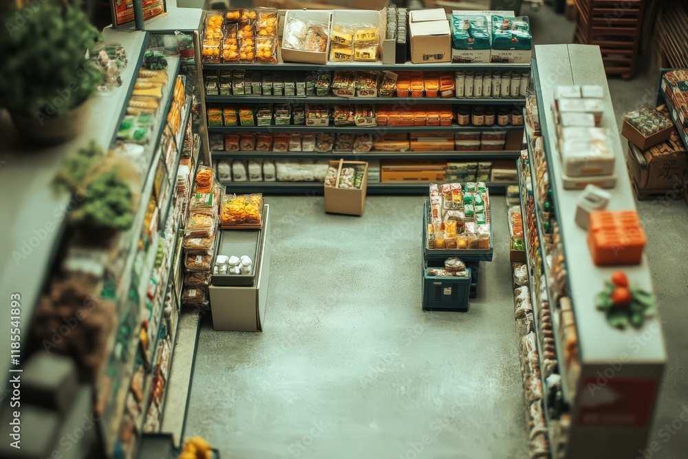 Miniature Grocery Store Model Filled With Various Goods Miniature Grocery Store Model Filled With Various Goods