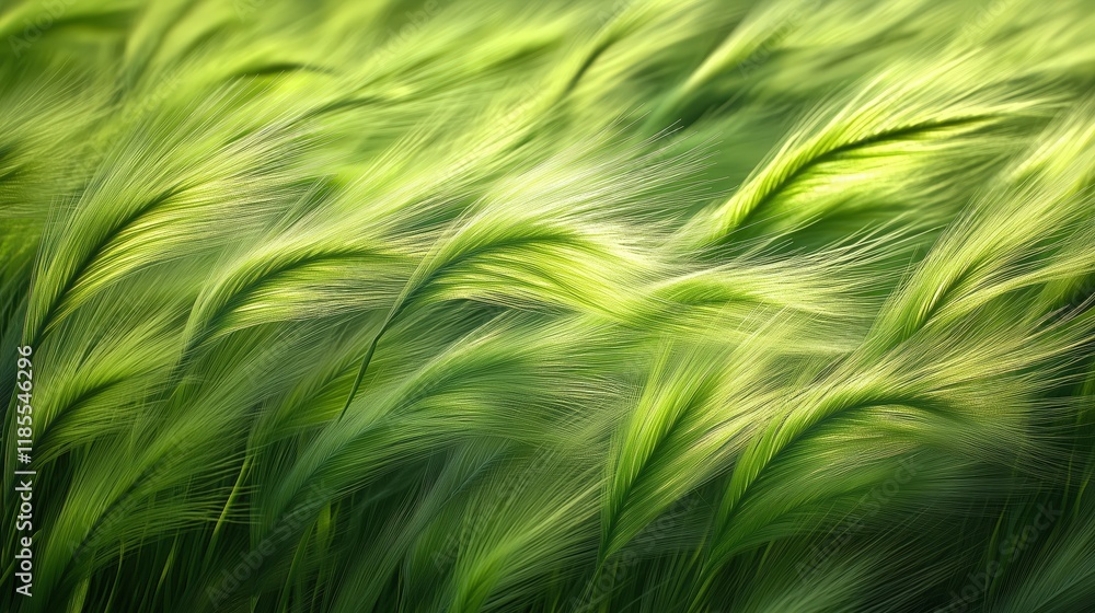 Abstract Green Grass Blades in Motion with Artistic Effect Abstract Green Grass Blades in Motion with Artistic Effect