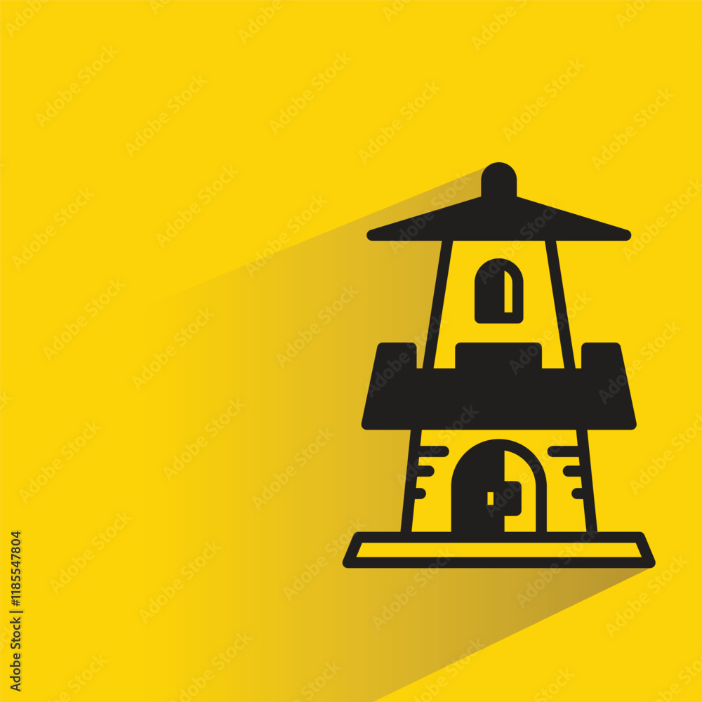 fort with shadow on yellow background fort with shadow on yellow background