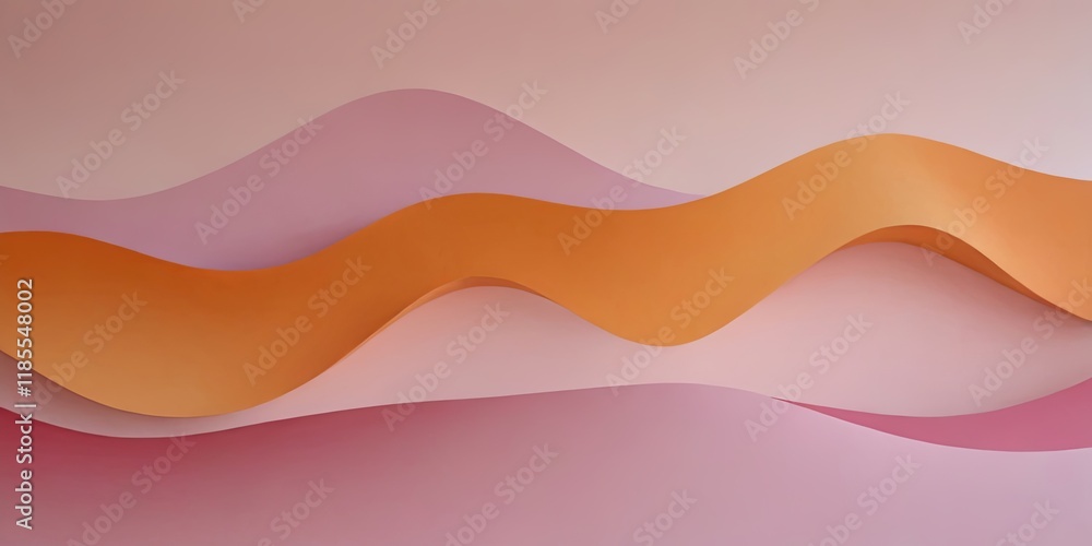 Fototapeta premium A pink and orange wave with a pink background