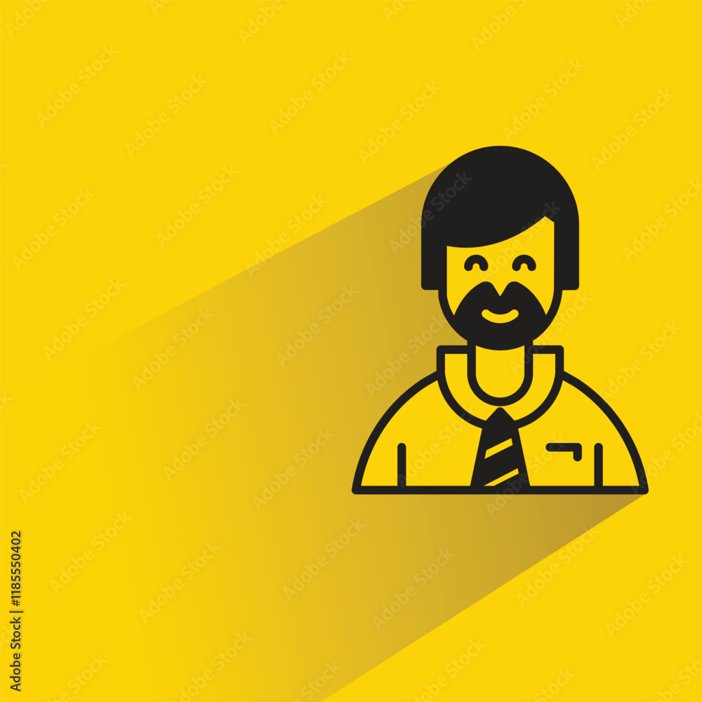 businessman avatar on yellow background businessman avatar on yellow background