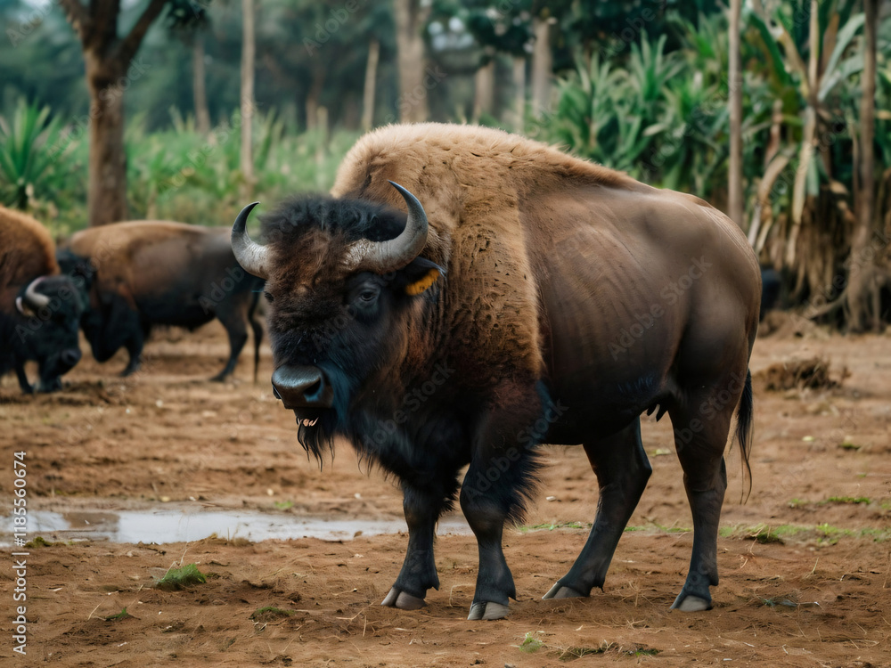 american bison in park national park american bison in park national park