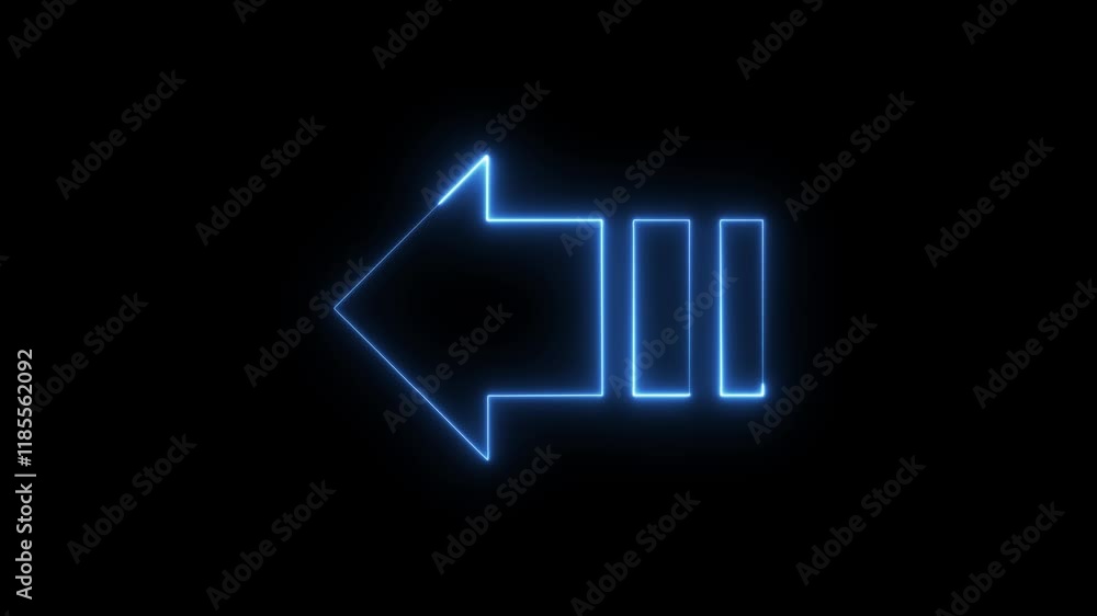 Left Arrow digital technology blue neon animation Left Arrow digital technology blue neon animation