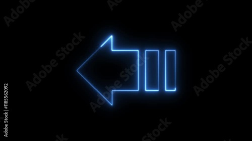 Left Arrow digital technology blue neon animation