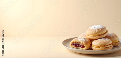 Kolaczki Cream Cheese Cookies with Jam and Powdered Sugar photo