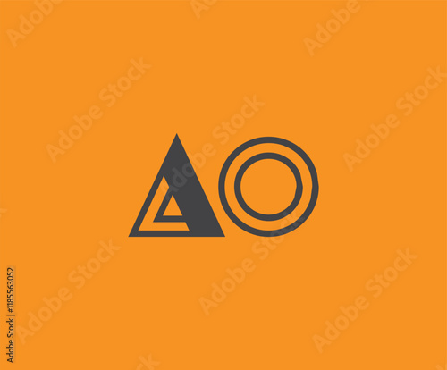 A and O logo design. AO abstract Letters Logo Monogram. This logo design is the process of creating a visual symbol that represents a brand, company, or individual. photo