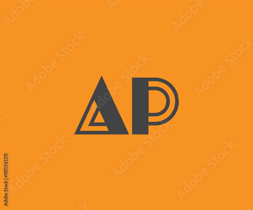 A and P logo design. AP abstract Letters Logo Monogram. This logo design is the process of creating a visual symbol that represents a brand, company, or individual. photo