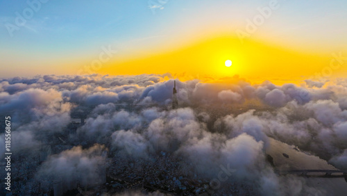 Ho Chi Minh City sunrise from above
