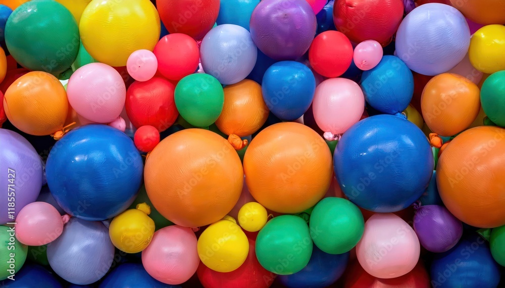 Seamless Background of Vibrant Multicolored Clay Balloons with Bold Hues for Joyful Childrens Themes Seamless Background of Vibrant Multicolored Clay Balloons with Bold Hues for Joyful Childrens Themes
