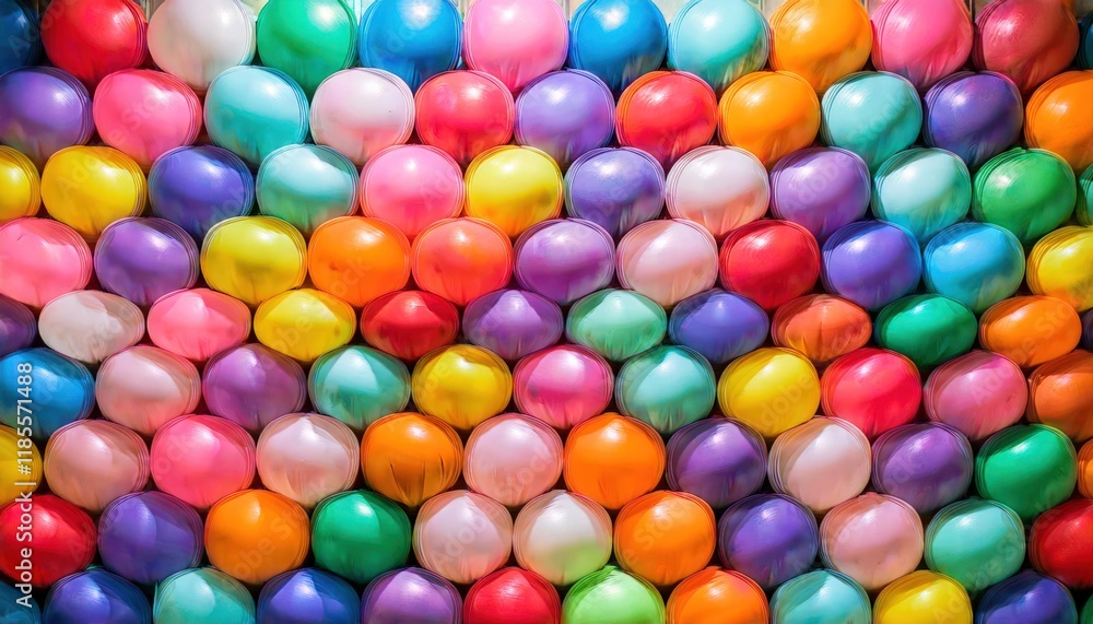 Seamless Background of Vibrant Multicolored Clay Balloons with Bold Hues for Joyful Childrens Themes Seamless Background of Vibrant Multicolored Clay Balloons with Bold Hues for Joyful Childrens Themes