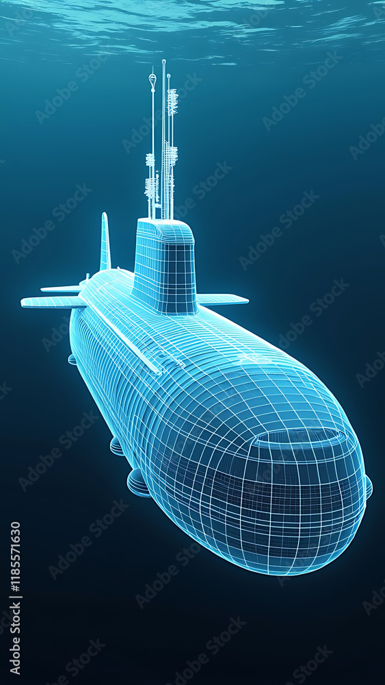 Fototapeta premium Navy Submarine Supply Chain Diagram engineering
