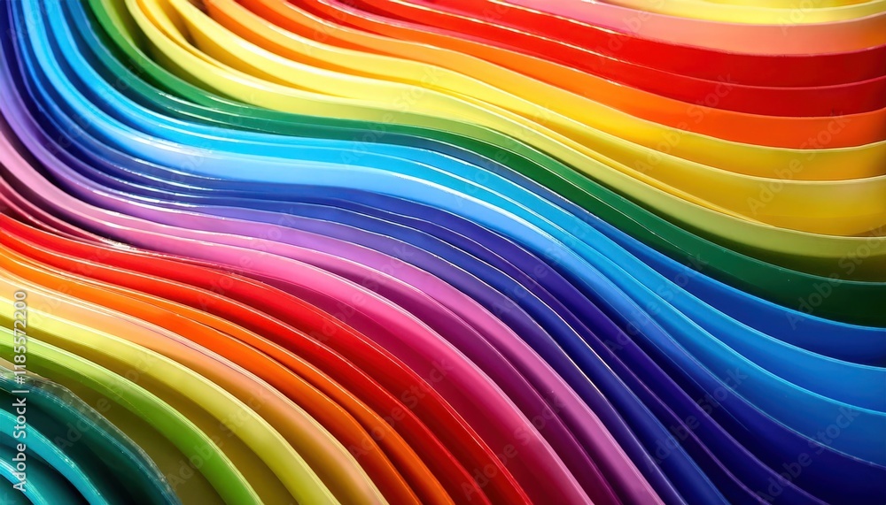 Fun and Colorful 3D Rainbow-Themed Background with Vibrant Hills and Shiny Arcs Fun and Colorful 3D Rainbow-Themed Background with Vibrant Hills and Shiny Arcs