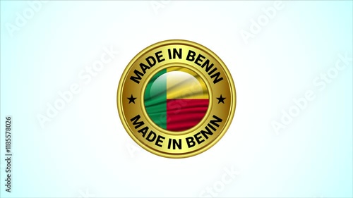 Made in Benin golden badge animation