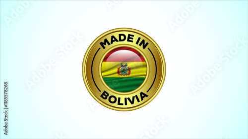 Made in Bolivia golden badge animation