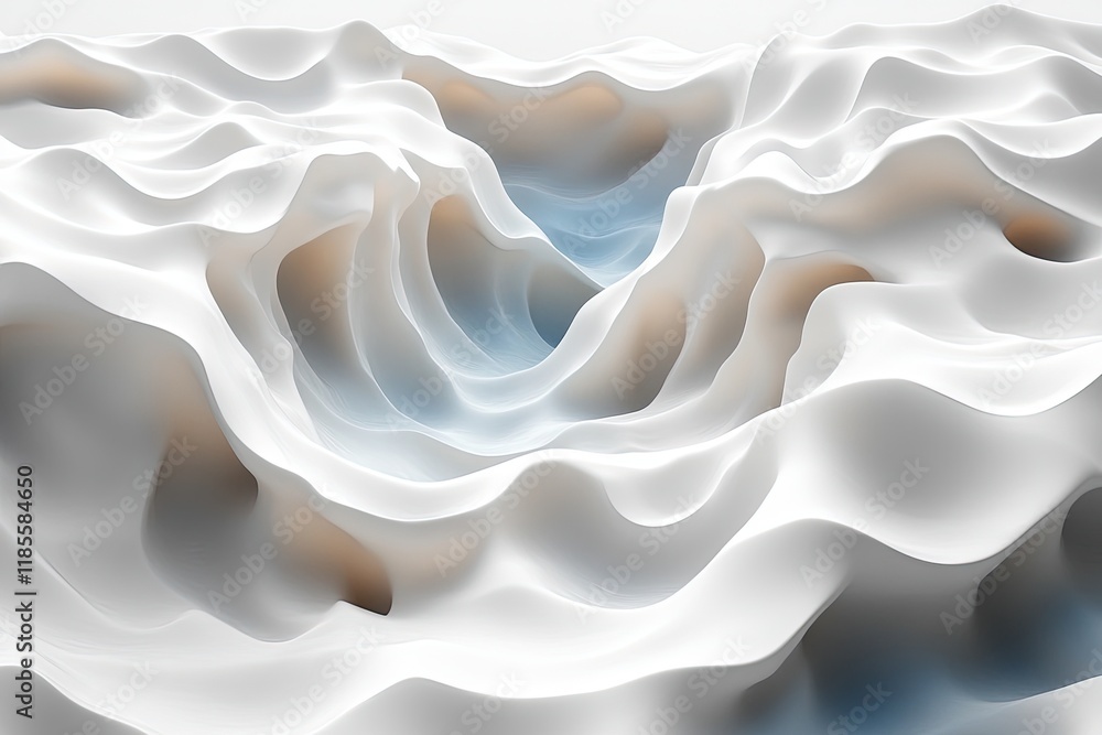Obraz premium Abstract wavy landscape with soft textures and subtle colors, evoking a sense of calm and fluidity.