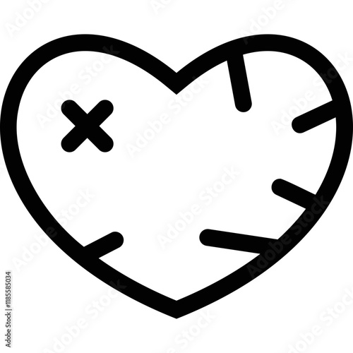 Simple vector icon broken heart