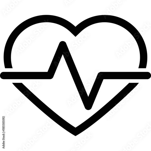 Simple vector icon heart, pulse