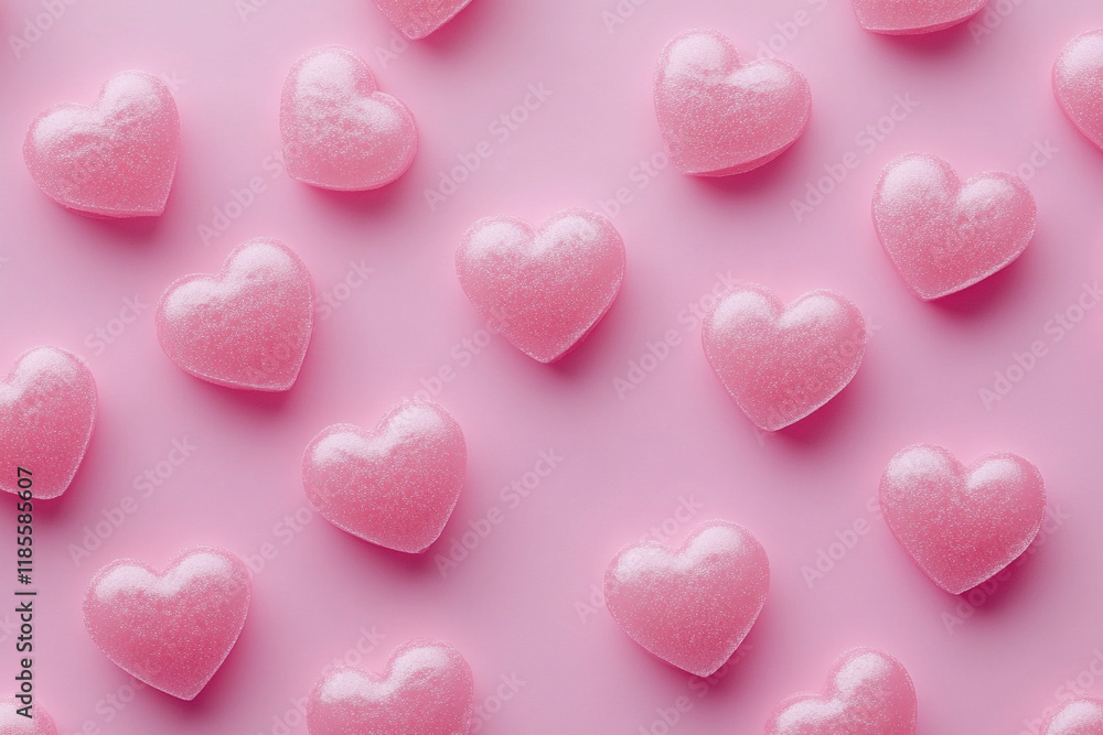 Obraz premium Cute pink background, Valentine's heart