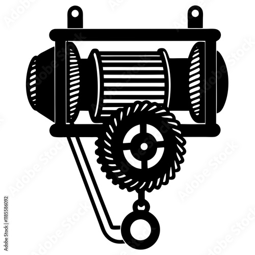 winch silhouette vector illustration