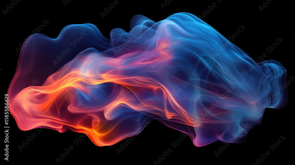 Fototapeta premium Colorful smoke, explosion effect, black background