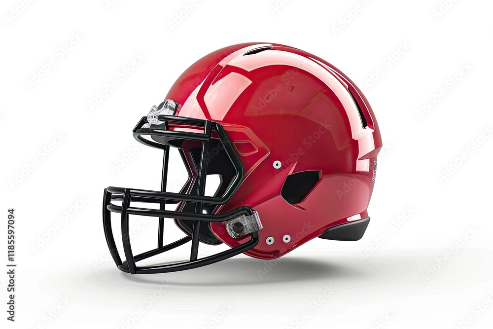Sharp Image of American Football Helmet Isolated on White Background, Generative Ai Sharp Image of American Football Helmet Isolated on White Background, Generative Ai