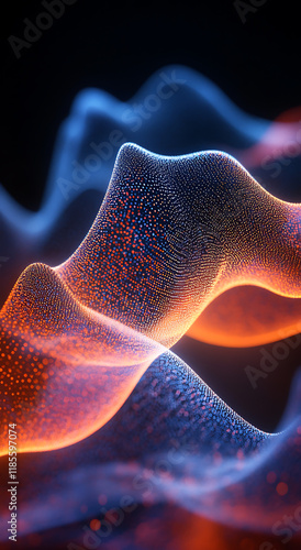 Sound waves are transformed into colored curves and vibration points