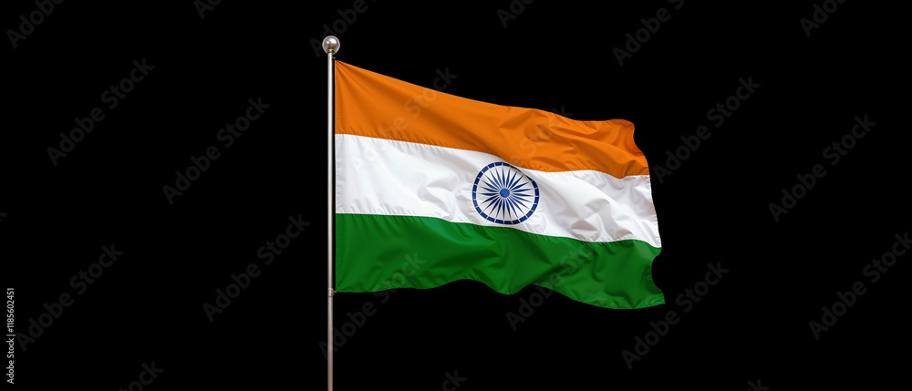Indian flag with alpha matte for easy isolation Indian flag with alpha matte for easy isolation