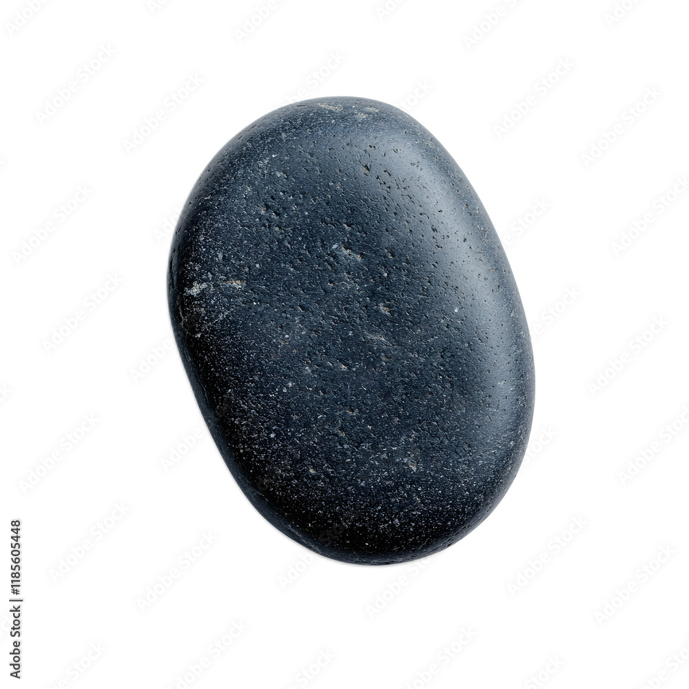 Smooth Black Stone on Minimalist White Background Smooth Black Stone on Minimalist White Background