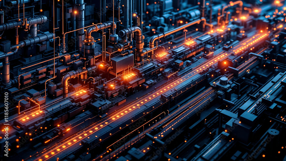 abstract tech background with pipe mechanism elements and holographic elements . Generative AI abstract tech background with pipe mechanism elements and holographic elements . Generative AI