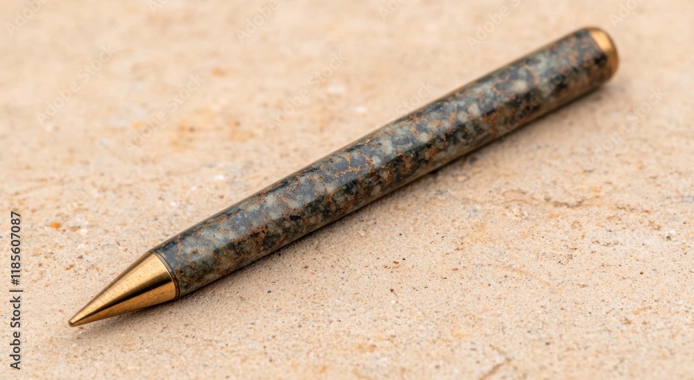 Elegant Pen with Golden Tip on Textured Surface Background Elegant Pen with Golden Tip on Textured Surface Background