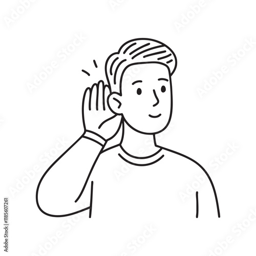 Person cupping their ear to listen closely