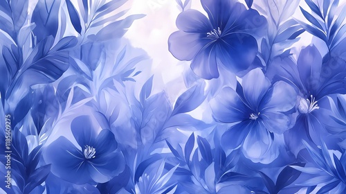 Wallpaper Mural Hand painted watercolor floral pattern Torontodigital.ca