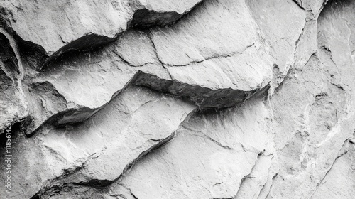 Textured gray stone surface with diagonal wavy patterns showcasing natural geological formations in monochrome for design elements photo