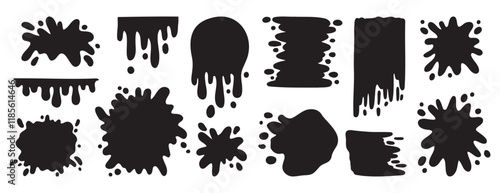 paint splatter and different blob splash shapes doodle hand drawn icon. paint splatter and different blob splash shapes element