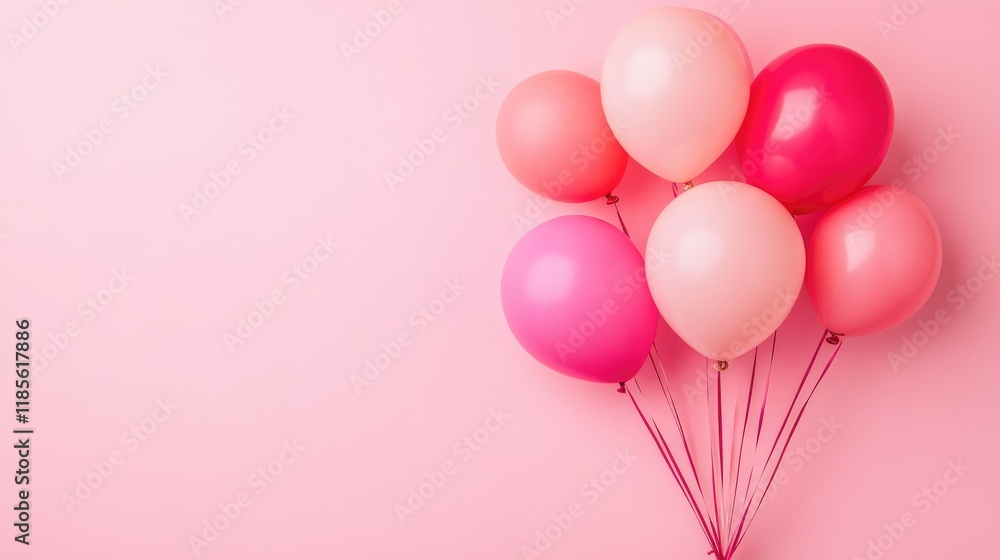 custom made wallpaper toronto digitalMinimalist composition of pink balloons on a soft pastel pink background ideal for celebration and festive themes