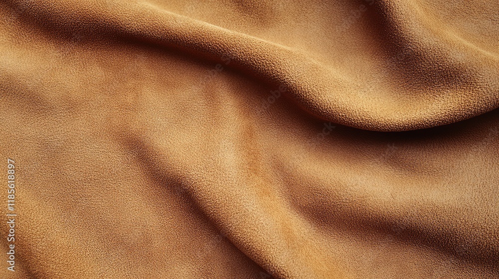 Fototapeta premium Light brown suede leather texture close up for use as a versatile background in fashion or design projects.