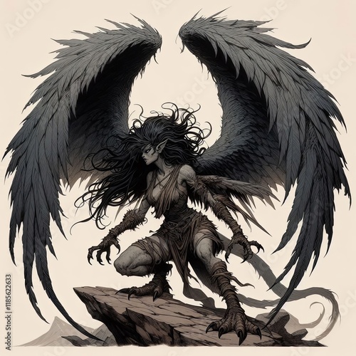 Shadow Harpy with Stormy Wings photo